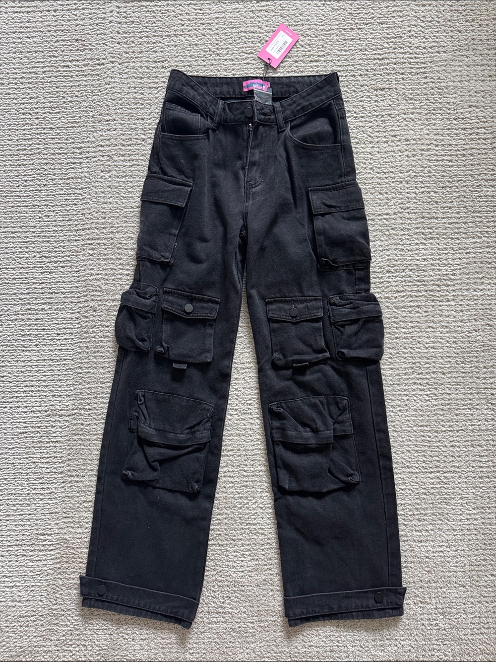 Black Cargo Utility Pants